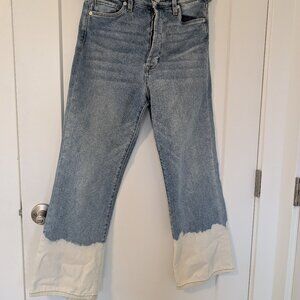 Blank NYC Bleached wide-leg denim